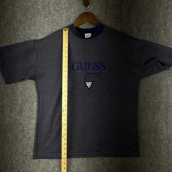 Vintage Guess by Georges Marciano Striped Logo T Shirt Menswear One‎ Size - Picture 6 of 7